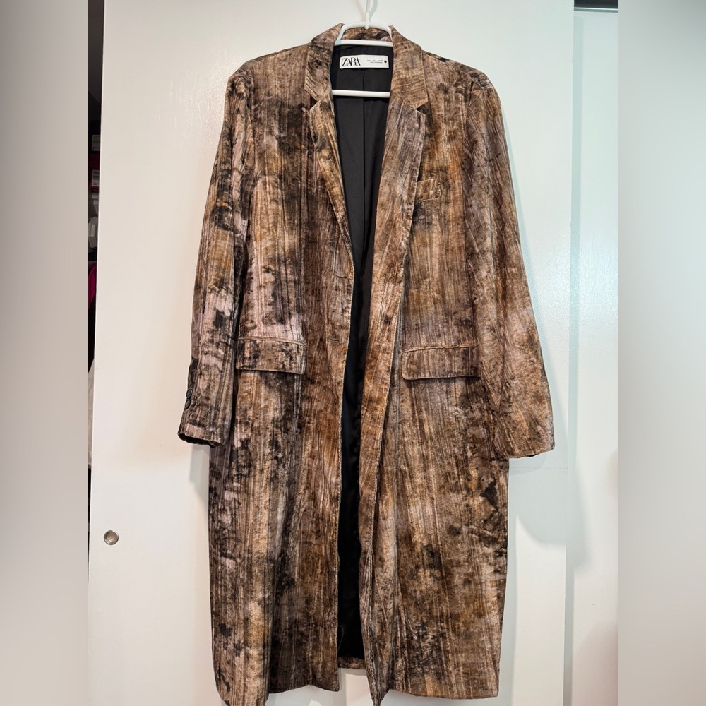 Zara Textured Brown Duster